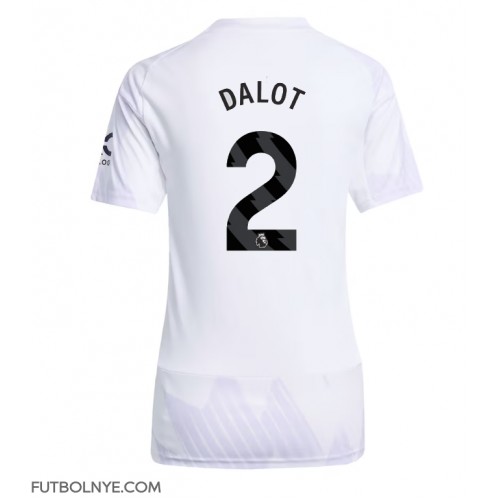 Camiseta Manchester United Diogo Dalot #2 Visitante Equipación para mujer 2025-26 manga corta